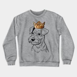 Miniature Schnauzer Dog King Queen Wearing Crown Crewneck Sweatshirt